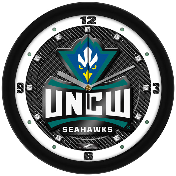 North Carolina Wilmington Seahawks - Carbon Fiber Textured Wall Clock