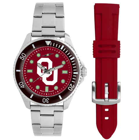 Oklahoma Sooners Men's Contender Watch Gift Set