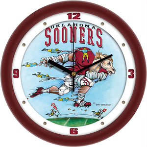 Oklahoma Sooners - "Down the Field" Football Wall Clock - Art by Gary Patterson