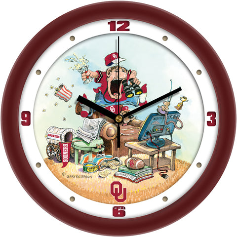Oklahoma Sooners - "The Fan" Team Wall Clock - Art by Gary Patterson