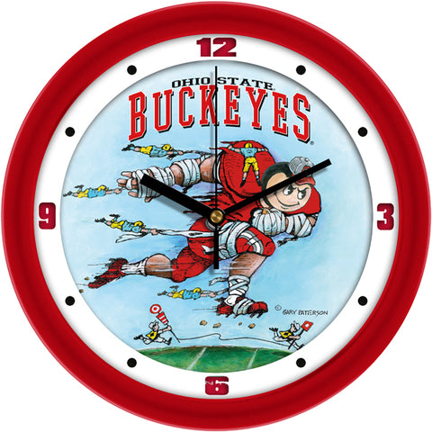 Ohio State Buckeyes - "Down the Field" Football Wall Clock - Art by Gary Patterson