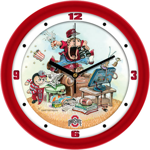 Ohio State Buckeyes - "The Fan" Team Wall Clock - Art by Gary Patterson