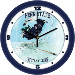 Penn State Nittany Lions - "Slap Shot" Ice Hockey Wall Clock - Art by Gary Patterson