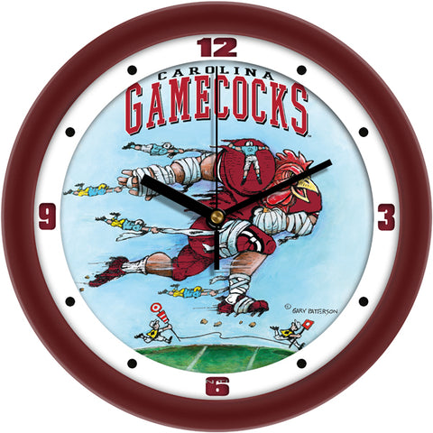 South Carolina Gamecocks - "Down the Field" Football Wall Clock - Art by Gary Patterson