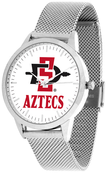 San Diego State Aztecs - Mesh Statement Watch - Silver Band - SuntimeDirect