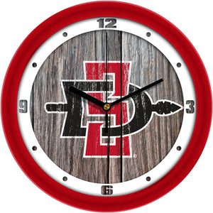 San Diego State Aztecs - Weathered Wood Wall Clock - SuntimeDirect