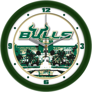 USF Bulls Wall Clock - Campus Art - Non Ticking Silent Movement - 11.5"