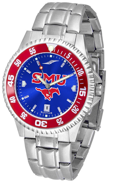 Southern Methodist University Mustangs - Competitor Steel AnoChrome  -  Color Bezel - SuntimeDirect