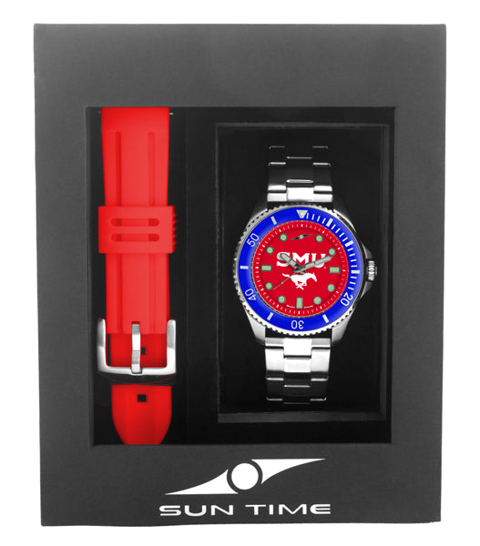 Southern Methodist University Mustangs Men's Contender Watch Gift Set