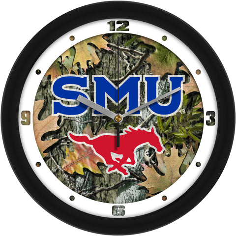 Southern Methodist University Mustangs - Camo Wall Clock - SuntimeDirect