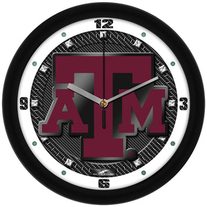 Texas A&M Aggies - Carbon Fiber Textured Wall Clock