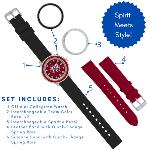Texas A&M Aggies Unisex Colors Watch Gift Set