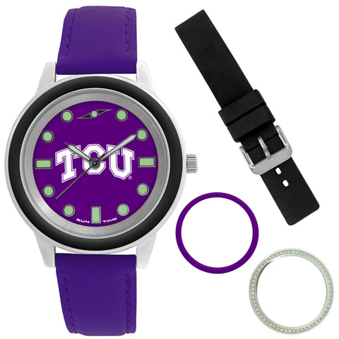 Texas Christian Horned Frogs Unisex Colors Watch Gift Set