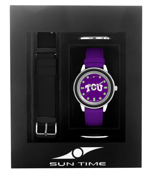 Texas Christian Horned Frogs Unisex Colors Watch Gift Set