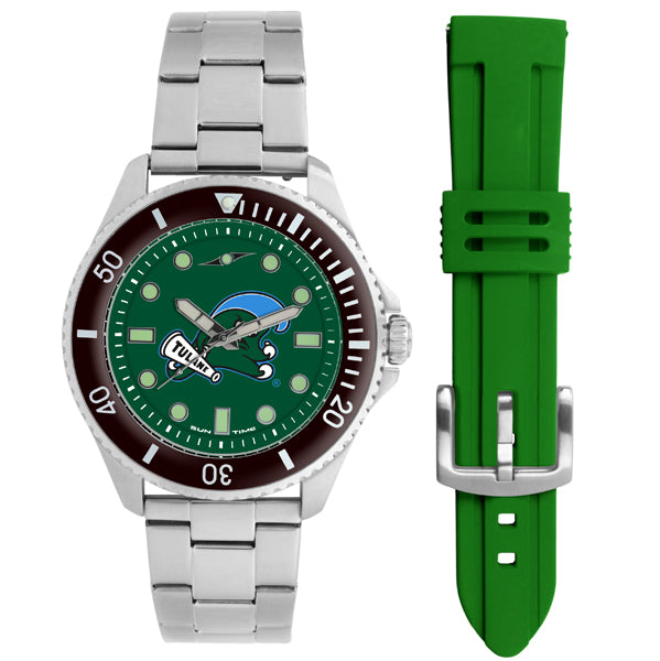 Tulane University Green Wave Men's Contender Watch Gift Set