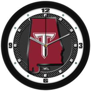 Troy Trojans - Carbon Fiber Textured Wall Clock