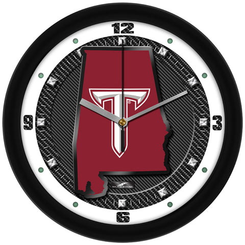 Troy Trojans - Carbon Fiber Textured Wall Clock