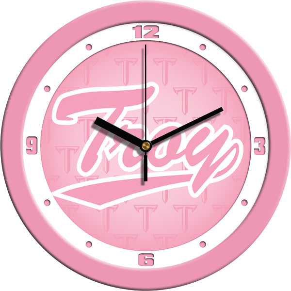 Troy Trojans - Pink Wall Clock