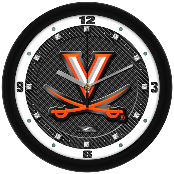 Virginia Cavaliers - Carbon Fiber Textured Wall Clock
