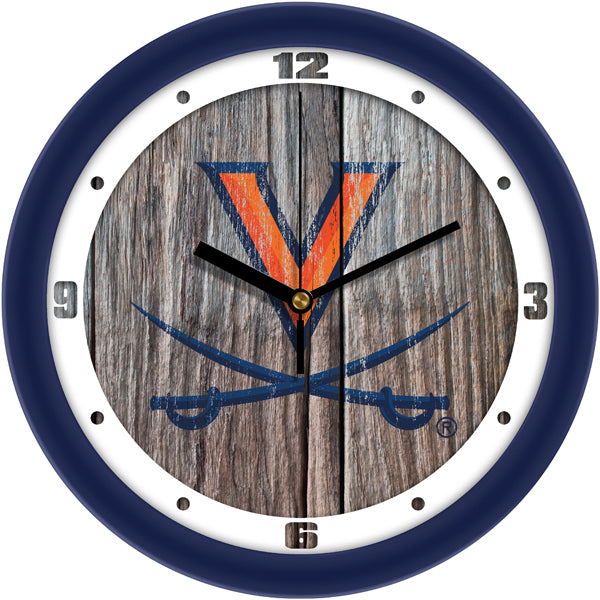 Virginia Cavaliers - Weathered Wood Wall Clock