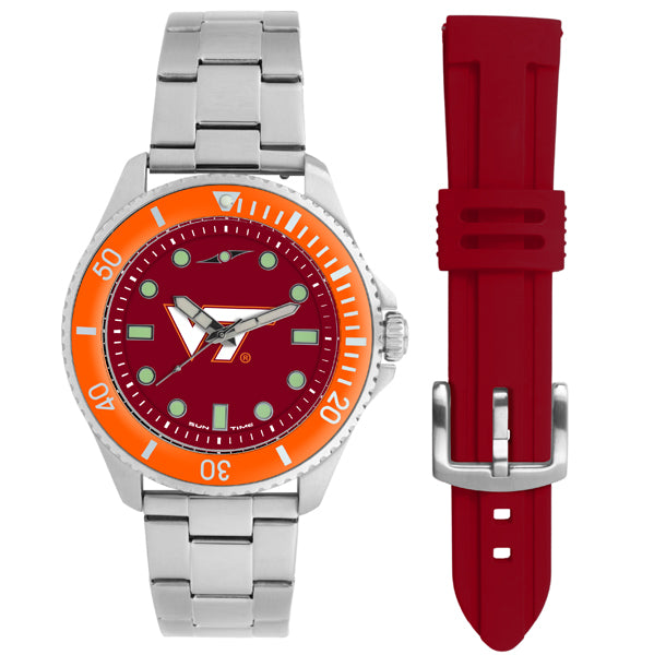 Virginia Tech Hokies Men's Contender Watch Gift Set