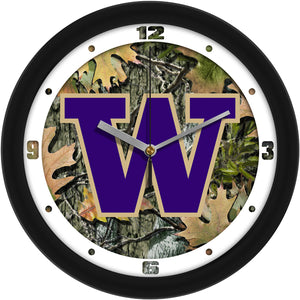 Washington Huskies - Camo Wall Clock