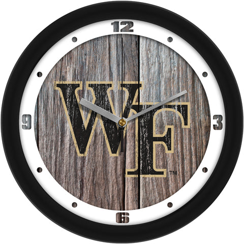 Wake Forest Demon Deacons - Weathered Wood Wall Clock