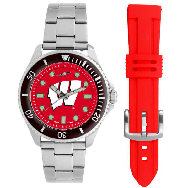 Wisconsin Badgers Men's Contender Watch Gift Set