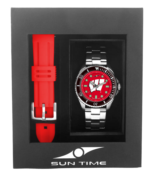 Wisconsin Badgers Men's Contender Watch Gift Set