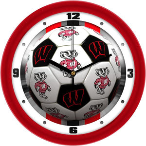 Wisconsin Badgers - Soccer Wall Clock