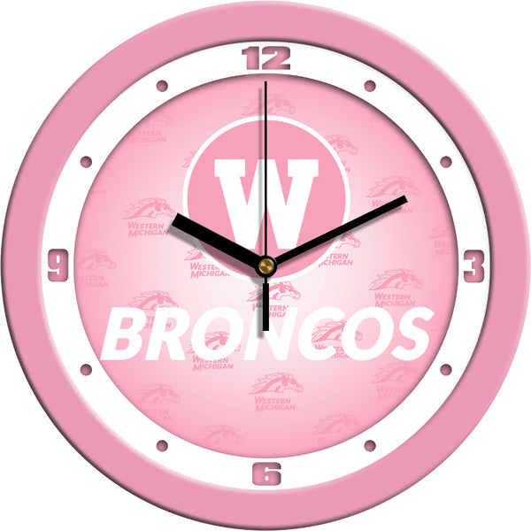 Western Michigan Broncos - Pink Wall Clock
