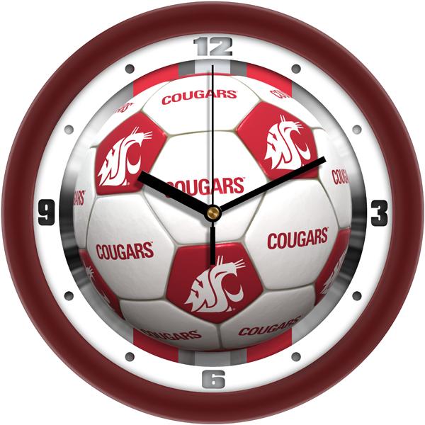 Washington State Cougars - Soccer Wall Clock