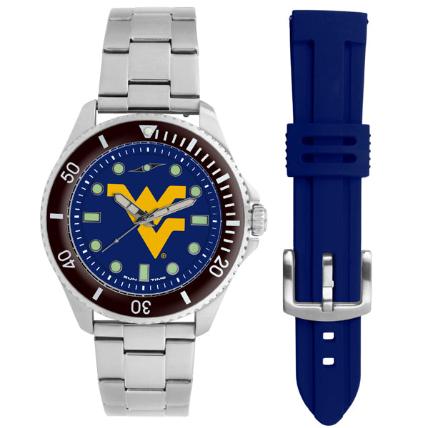 West Virginia Mountaineers Men's Contender Watch Gift Set