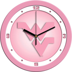 West Virginia Mountaineers - Pink Wall Clock
