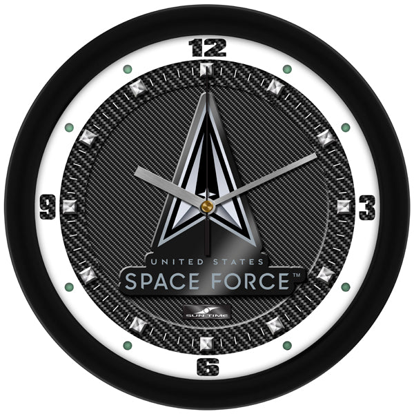 US Space Force - Carbon Fiber Textured Wall Clock