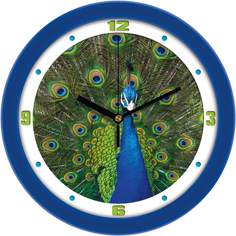 Colorful Regal Peacock Bird Decorative Wall Clock