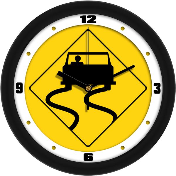 Slippery Road Sign Wall Clock - SuntimeDirect