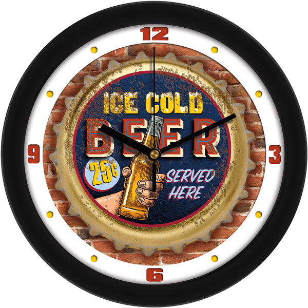 Rustic Vintage Style Ice Cold Beer Wall Clock