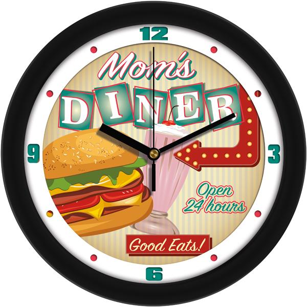 Retro Mom's Diner Vintage Style Kitchen Wall Clock