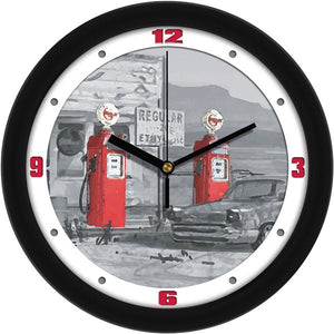 Roadside America Gas Station Retro Wall Clock - SuntimeDirect